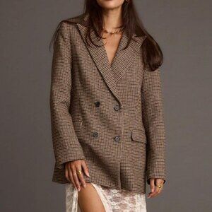 12th Tribe Black and Brown Plaid Blazer